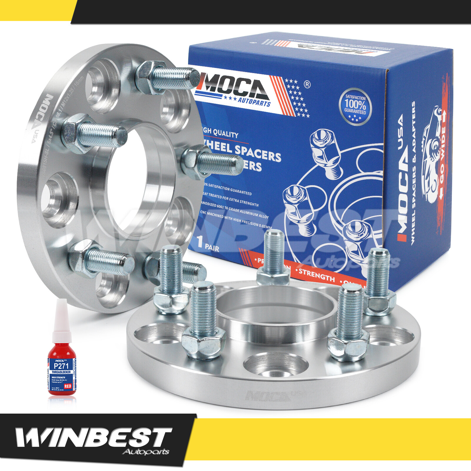 2x 15MM Hubcentric Wheel Spacer 5×114.3 66.1mm M12x1.25 for Nissan Infiniti
