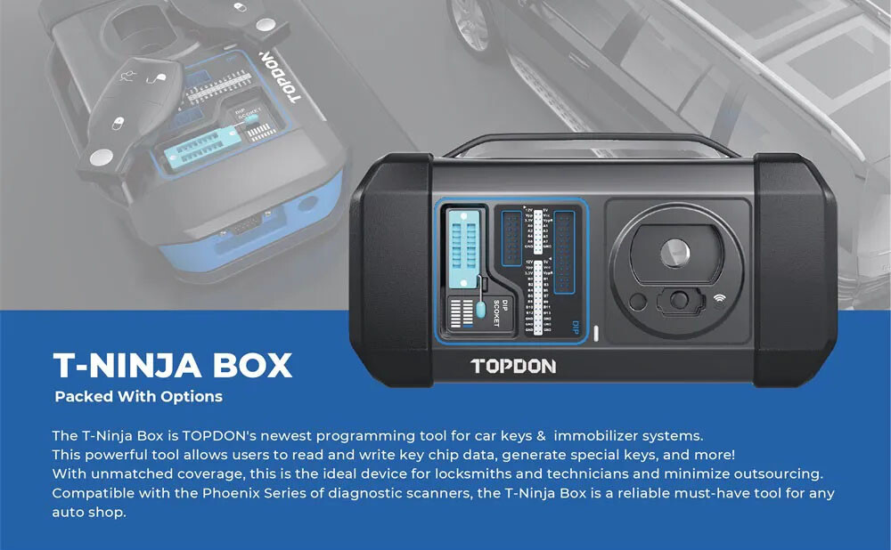 TOPDON T-Ninja Box IMMO Key Programmer VW Audi MQB BMW Benz For Phoenix Scanner