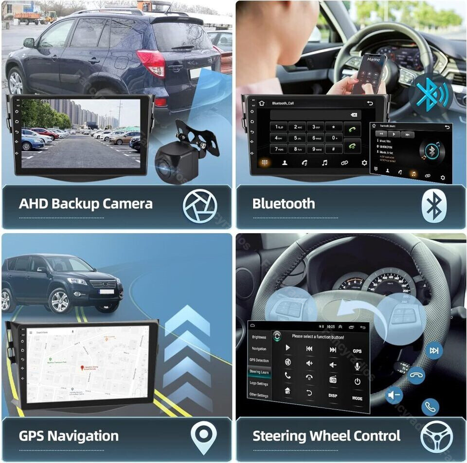 4+64GB Carplay For Toyota RAV4 2007-2012 Car Stereo Radio Android 15 GPS +Camera
