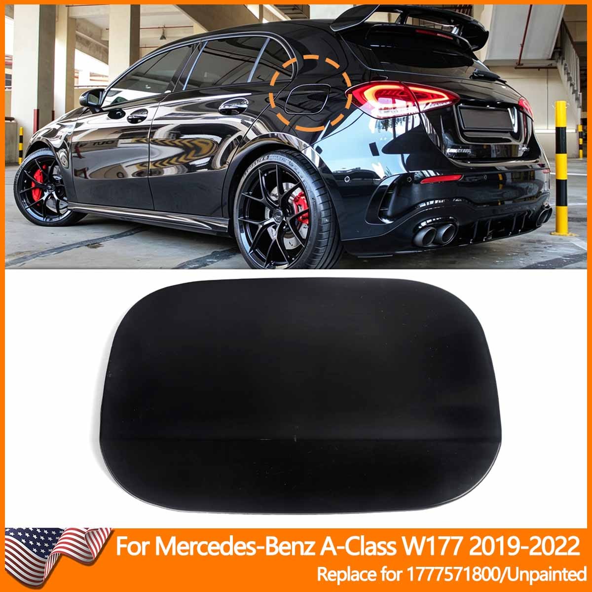 Fuel Door Gas Lid Unpainted 1777571800 For Mercedes-Benz 2019-2022 W177 A220 A35