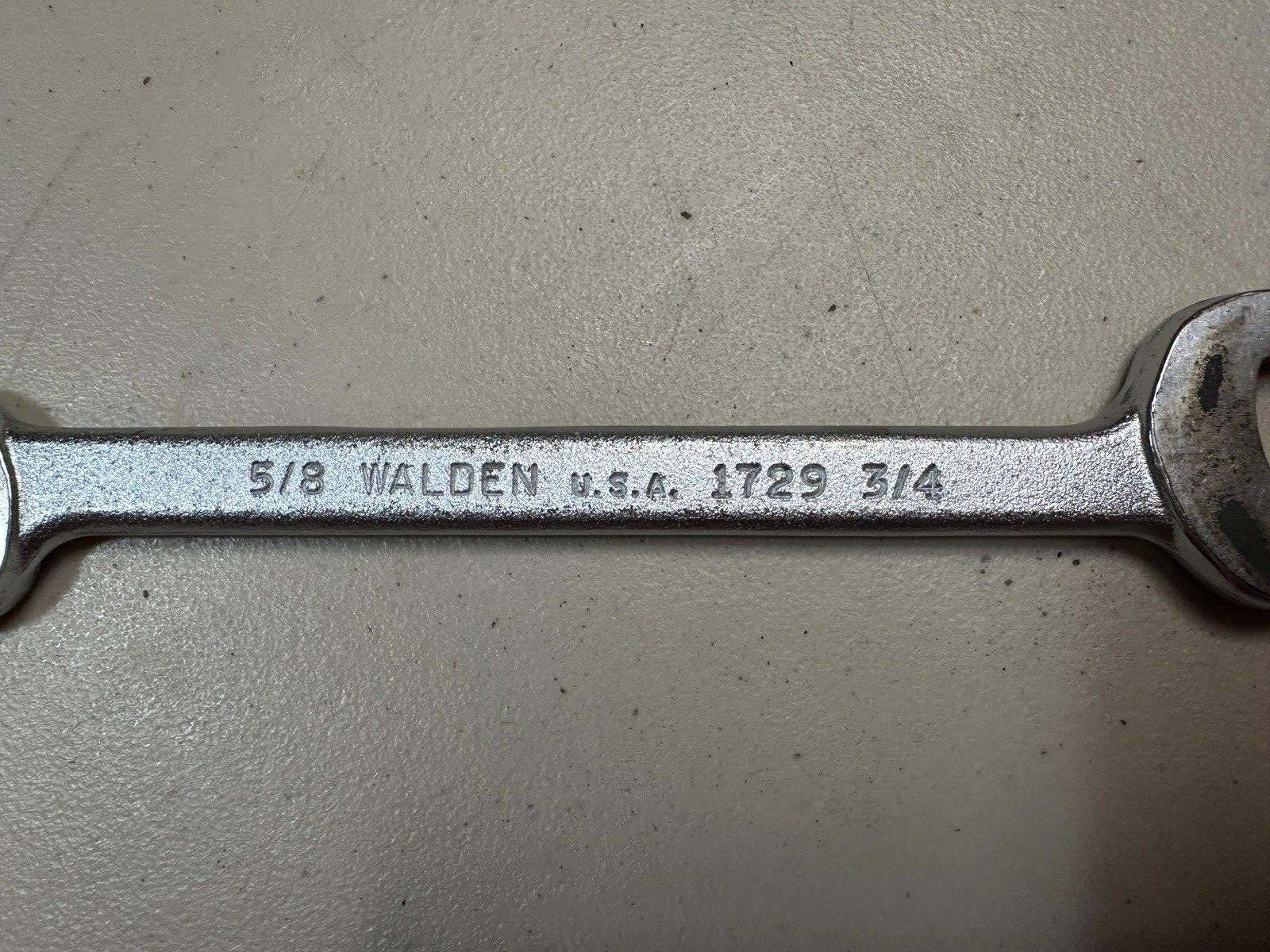Walden Worcester 1729 5/8″ x 3/4″ Open End Wrench USA Vintage see pics!