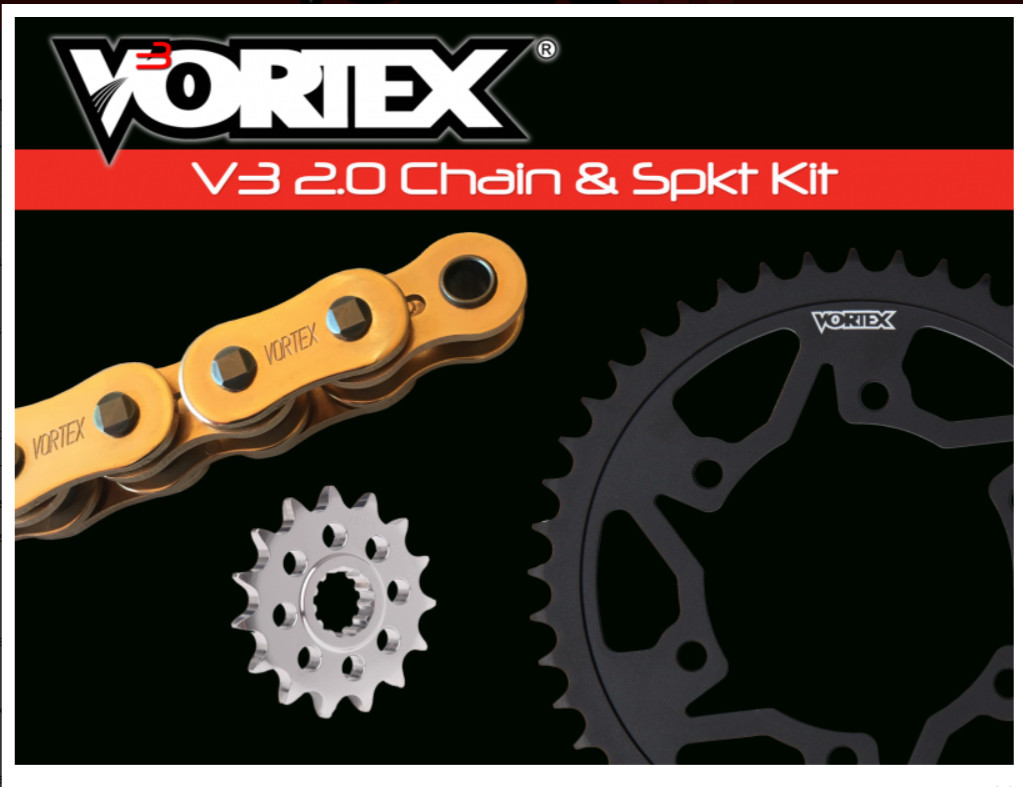 YAMAHA 2015-2021 YZF-R3 VORTEX 520 CHAIN & STEEL SPROCKET KIT 14-44 TOOTH COUNT