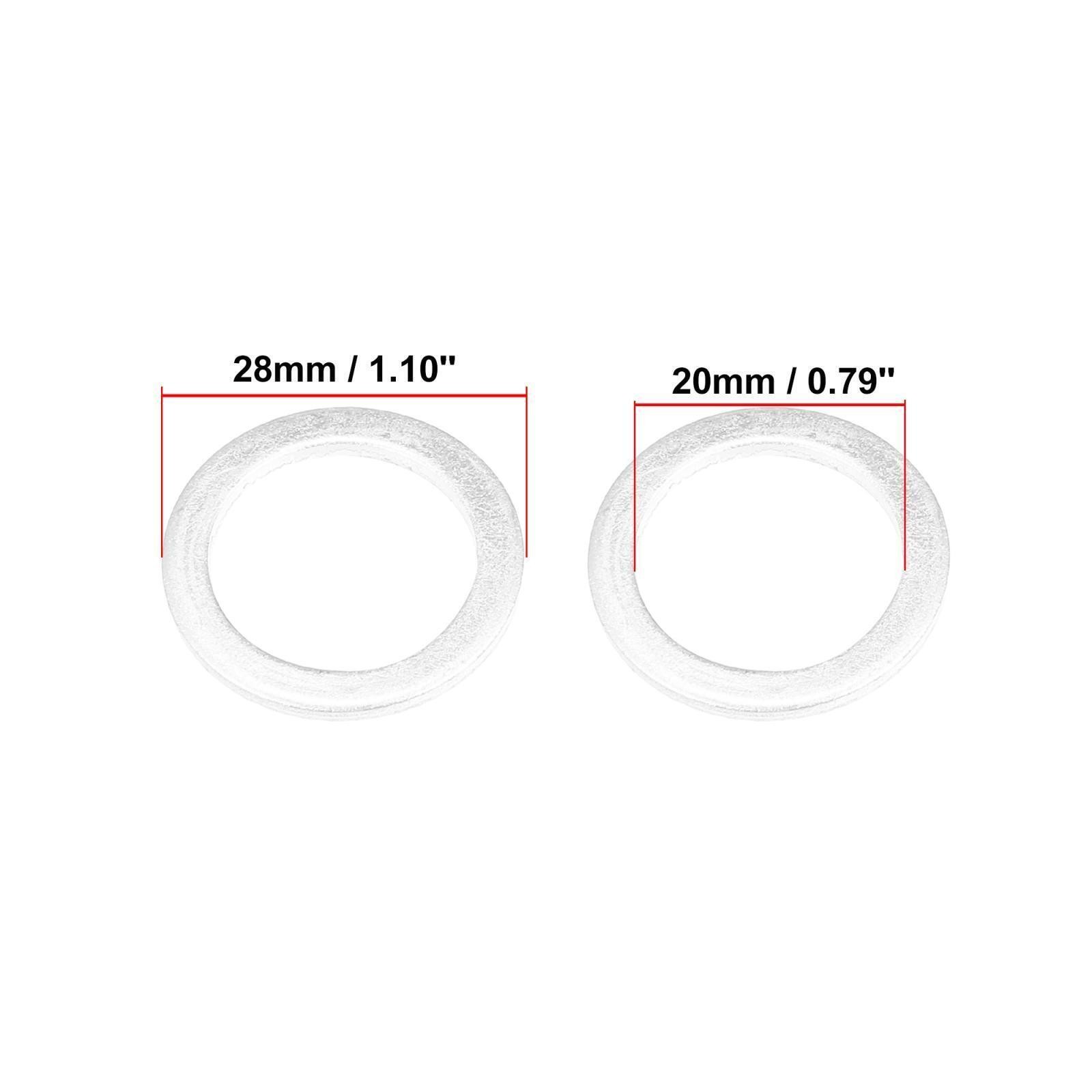 15pcs Engine Oil Crush Washer Drain Plug Gaskets 20x28x2mm 0.79”x1.10”x0.08”