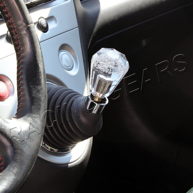 VIP JDM 60mm Transparent MT Clear Diamond Crystal Bubble Shift Knob Universal 2