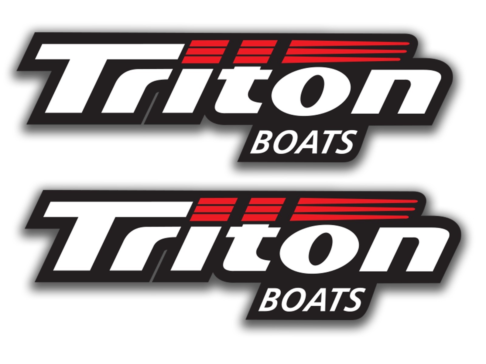 2x 10” X3” TRITON BOATS Vinyl Decal Logo Stickers Fishing Boat Fish Bass Boat