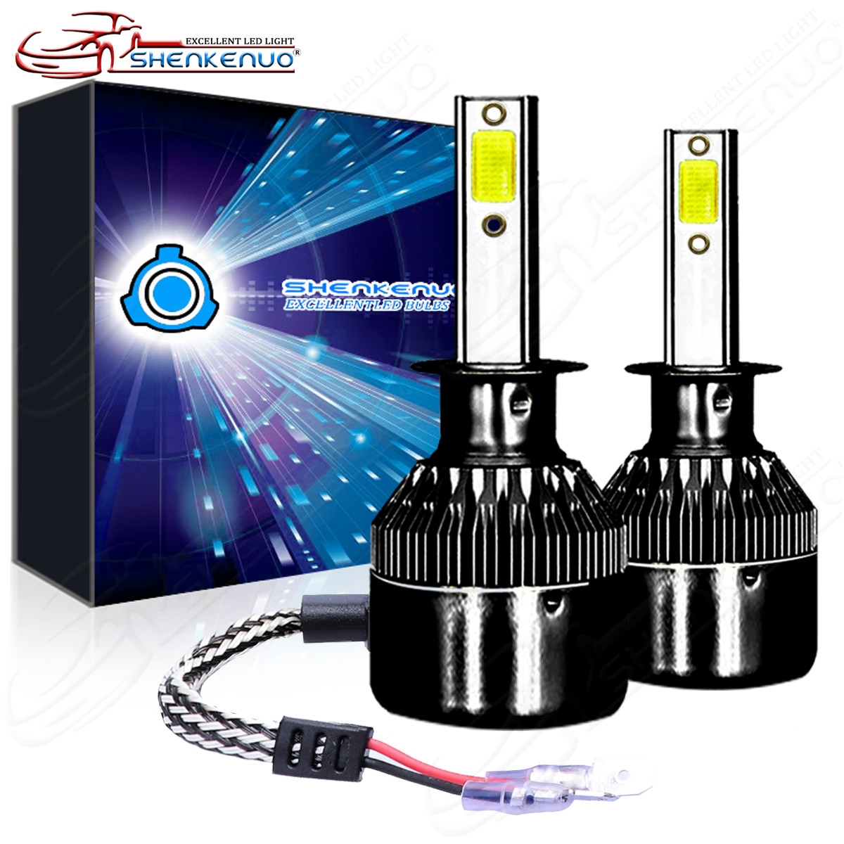 2x H1 8000K Ice Blue LED Headlight Bulbs Conversion Kit Low Beam Replace Halogen