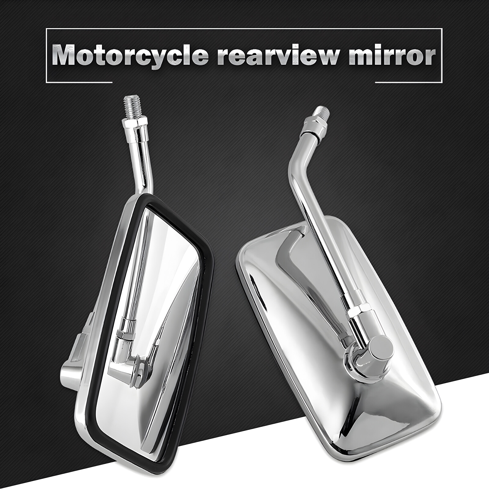 Rectangular 10mm Rear View Side Mirrors Chrome For Honda CB 750 Motorcycle