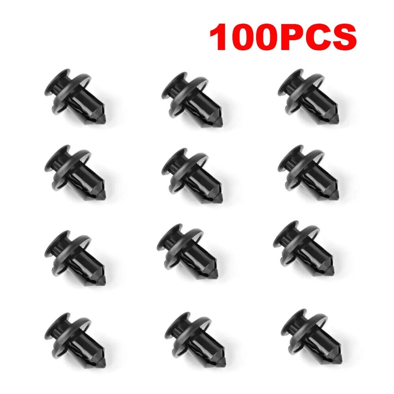 100Pcs Bumper Clips 10mm Hood Fender Push Rivets Retainer Fasteners For Honda