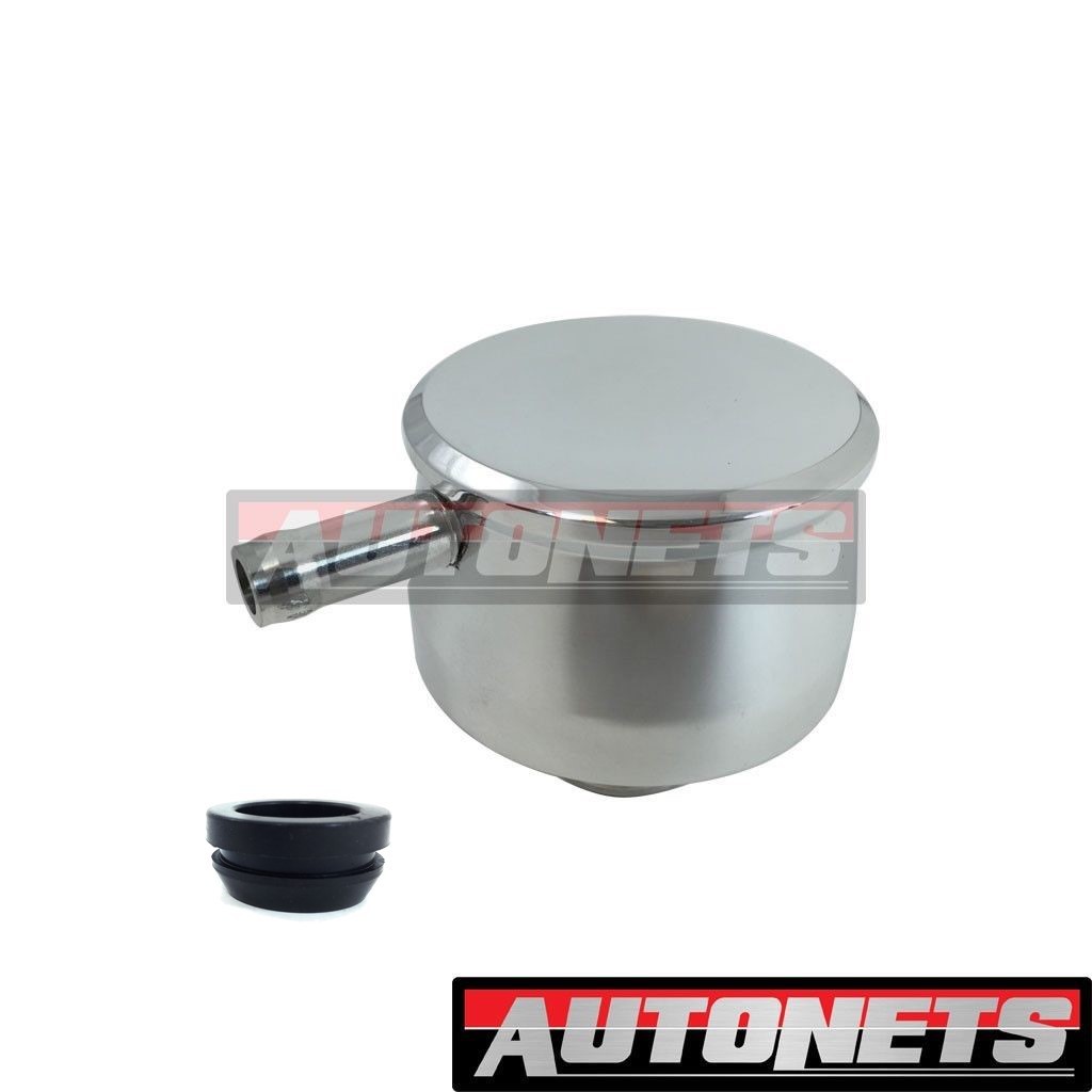 Polished Aluminum Valve cover PCV Breather Smooth Chevy Ford Mopar SBC 350 454