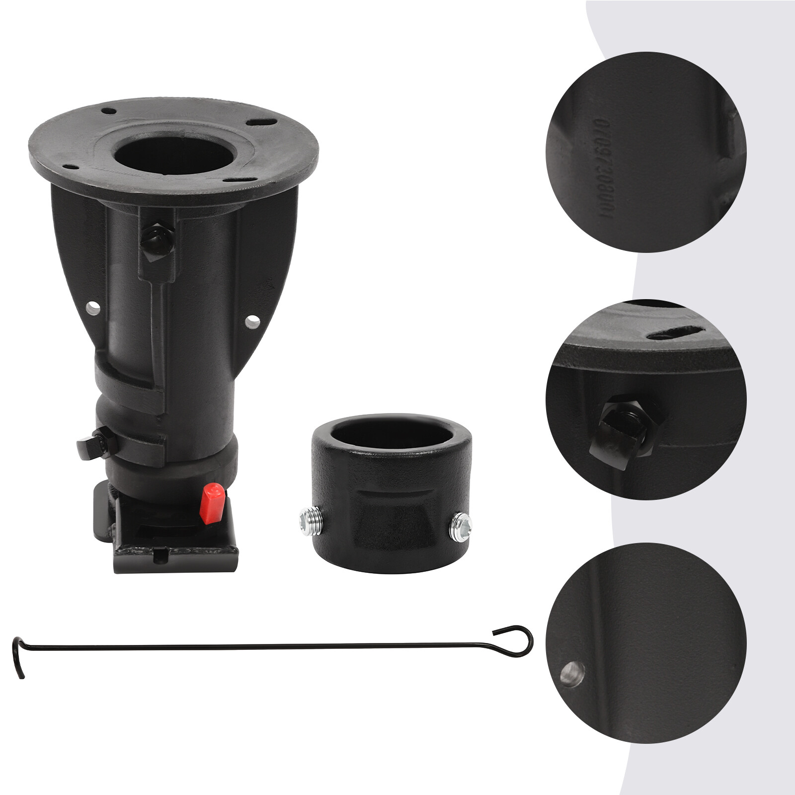 Black Fifth Wheel Camper RV Adapter Hitch to Gooseneck 12″ ~ 16″ Adjustable NEW