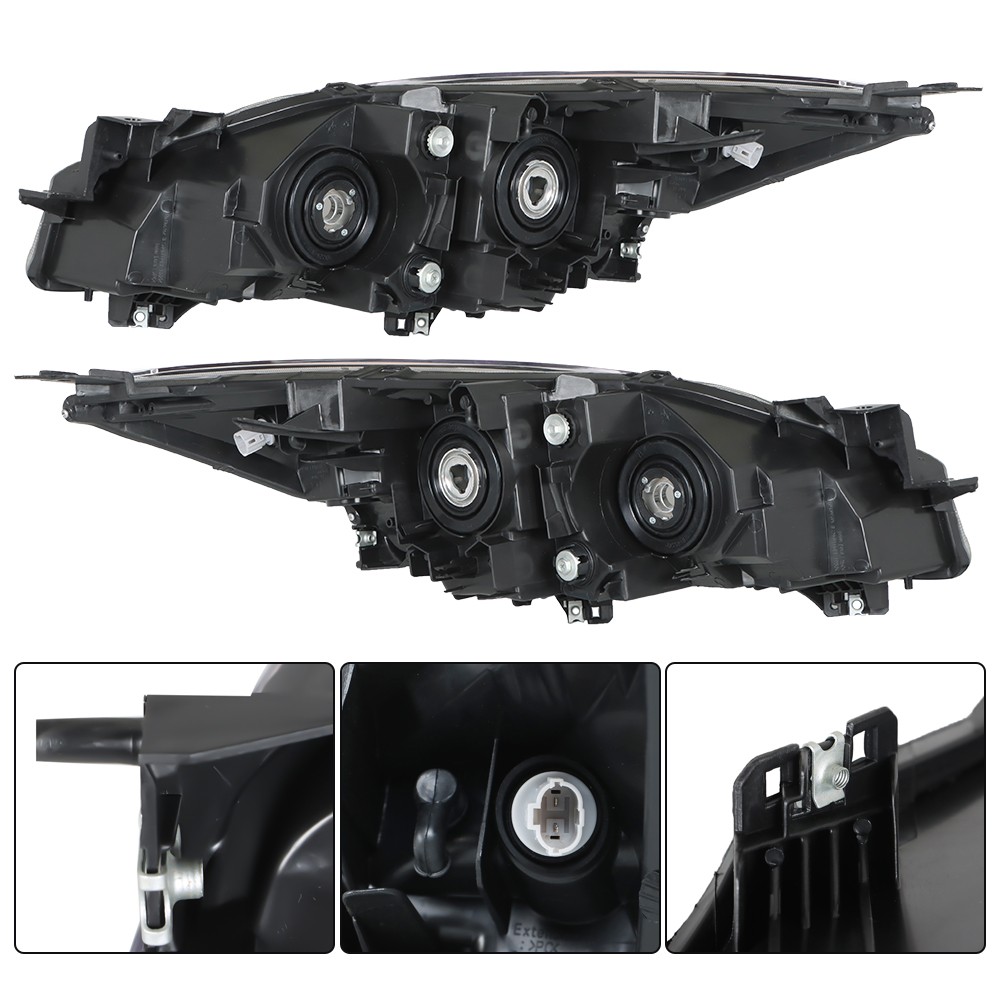 Labwork Right&Left Headlight For Mazda 3 2010-13 Projector Halogen Type Chrome