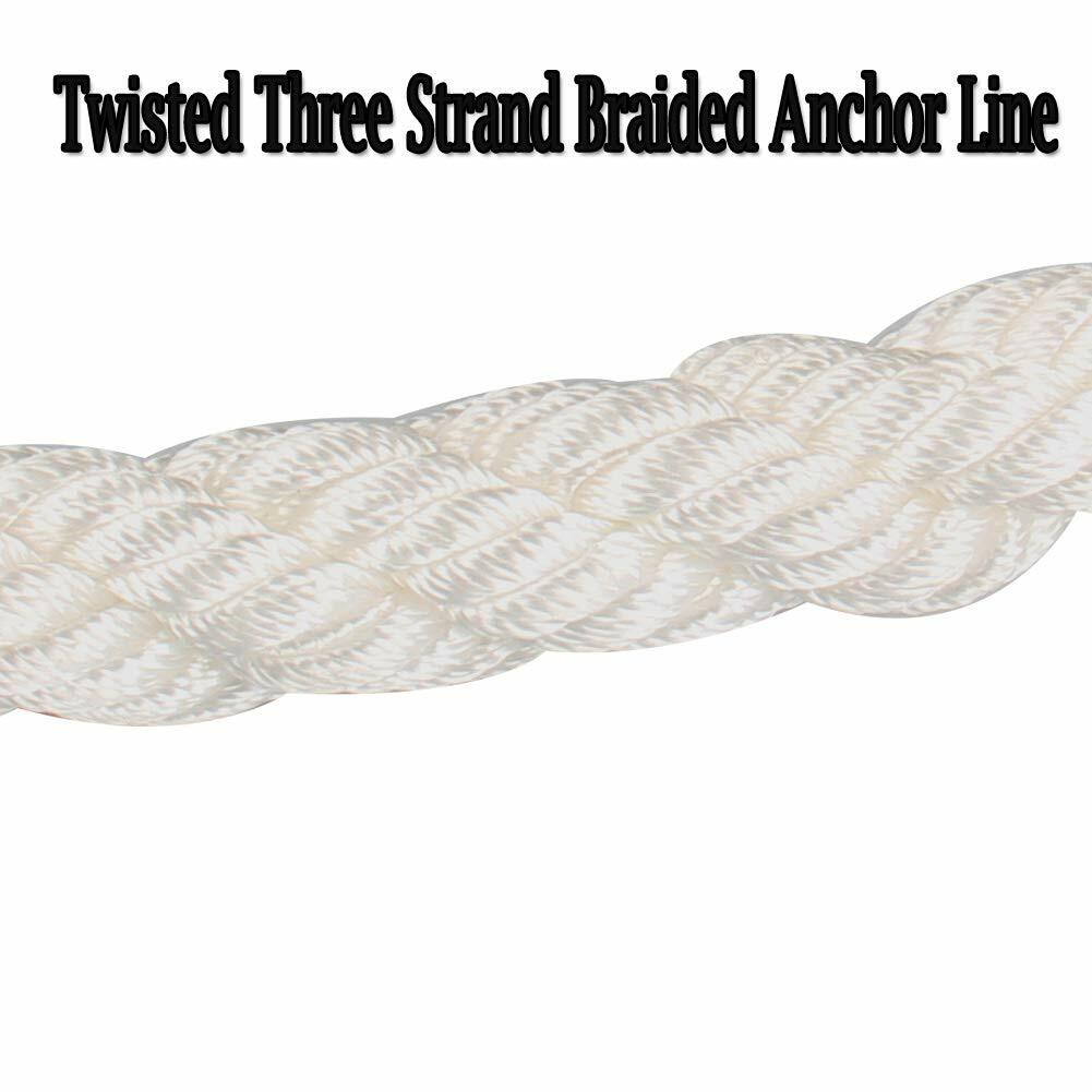 Heavy 3/4 “x200 Feet Three Strands Of White Polypropylene Rope Sheathed In Red