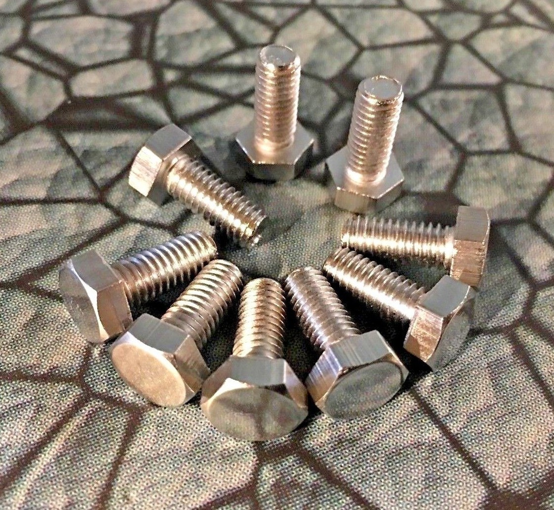 pack of 10 New M6 1.0 6mm Chrome Hexagon Head Bolts Screws honda kawasaki yamaha