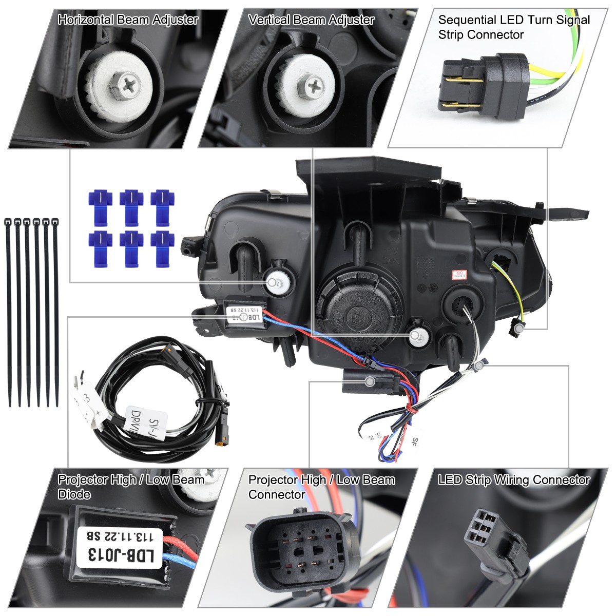 Smoke Projector Headlights Fits 2016-2018 Chevy Camaro DRL Sequential LED Signal