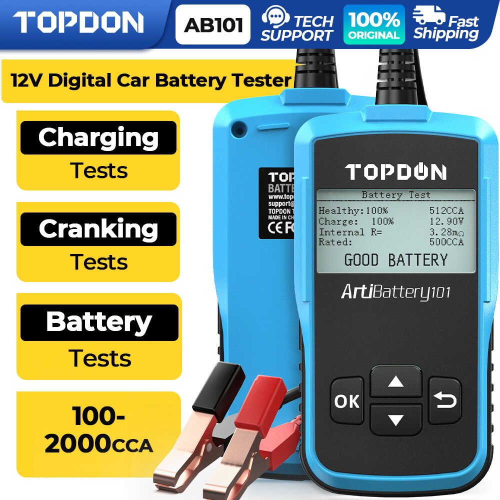 Auto Car Battery Tester TOPDON AB101 12V Charging Cranking Tester Analyzer