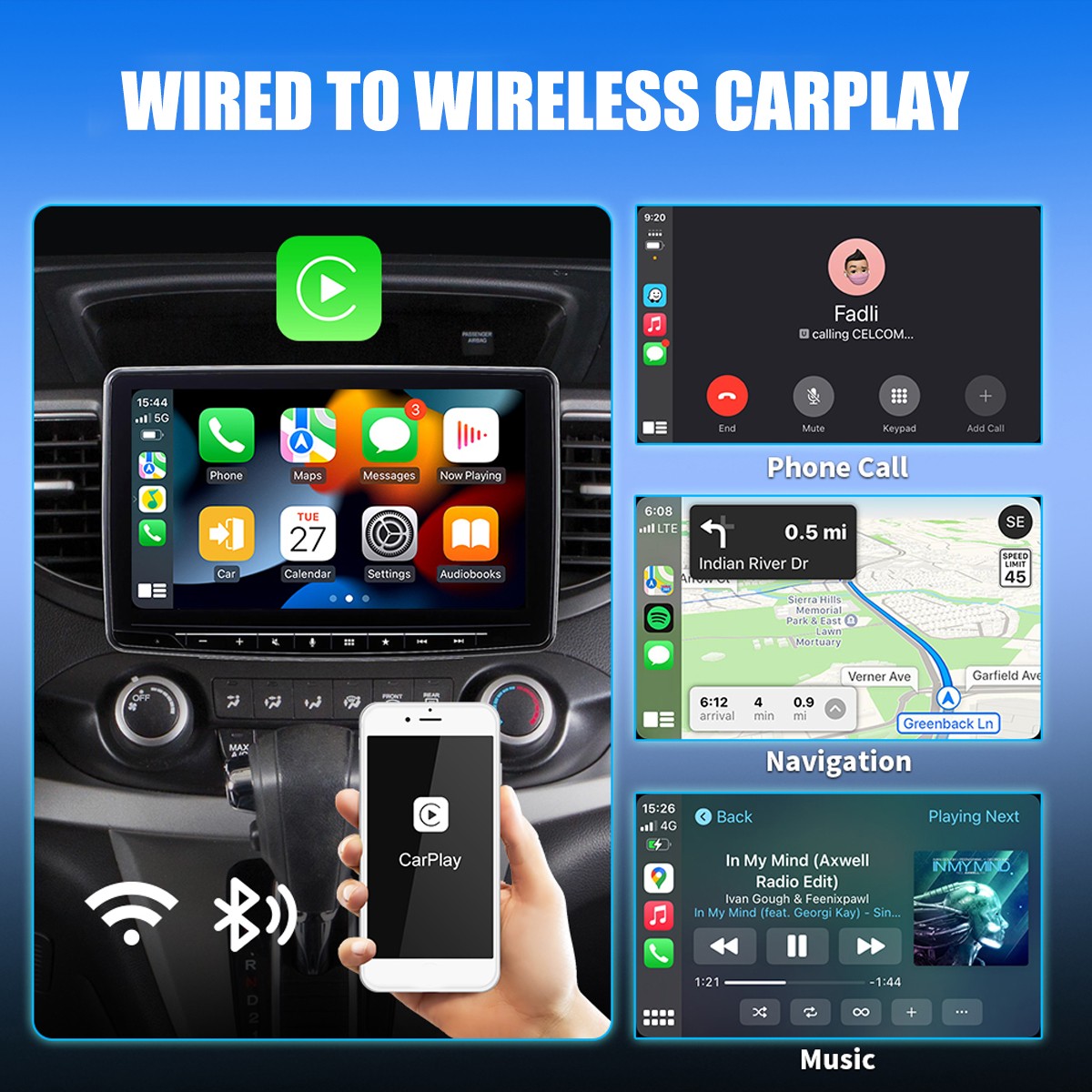 New USB Wireless CarPlay Adapter For iPhone Apple Wireless Dongle Plug and Play