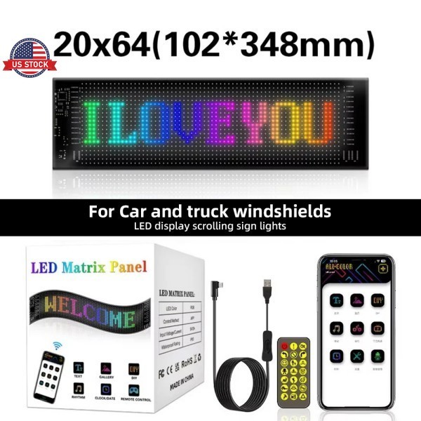 For Vehicle Lorry Bendable LED Display 20*64 Size 102x348mm
