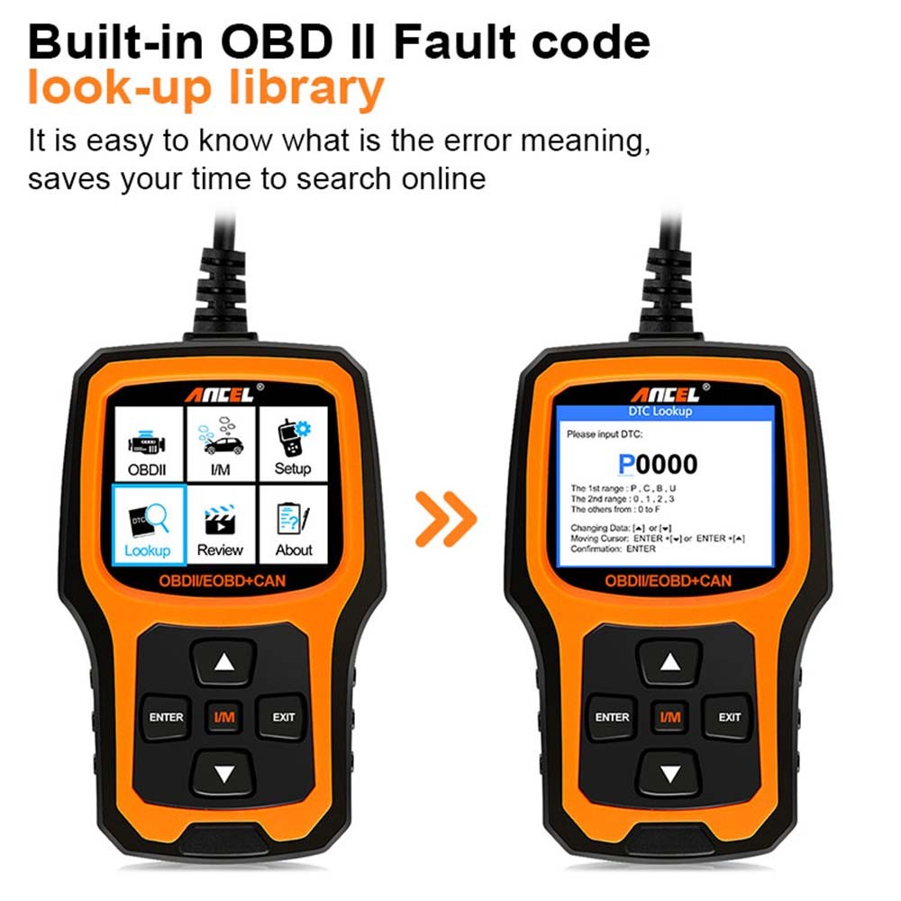 ANCEL AD410 OBD2 Code Reader Car Scanner Turn Engine Light Off Diagnostic Tool