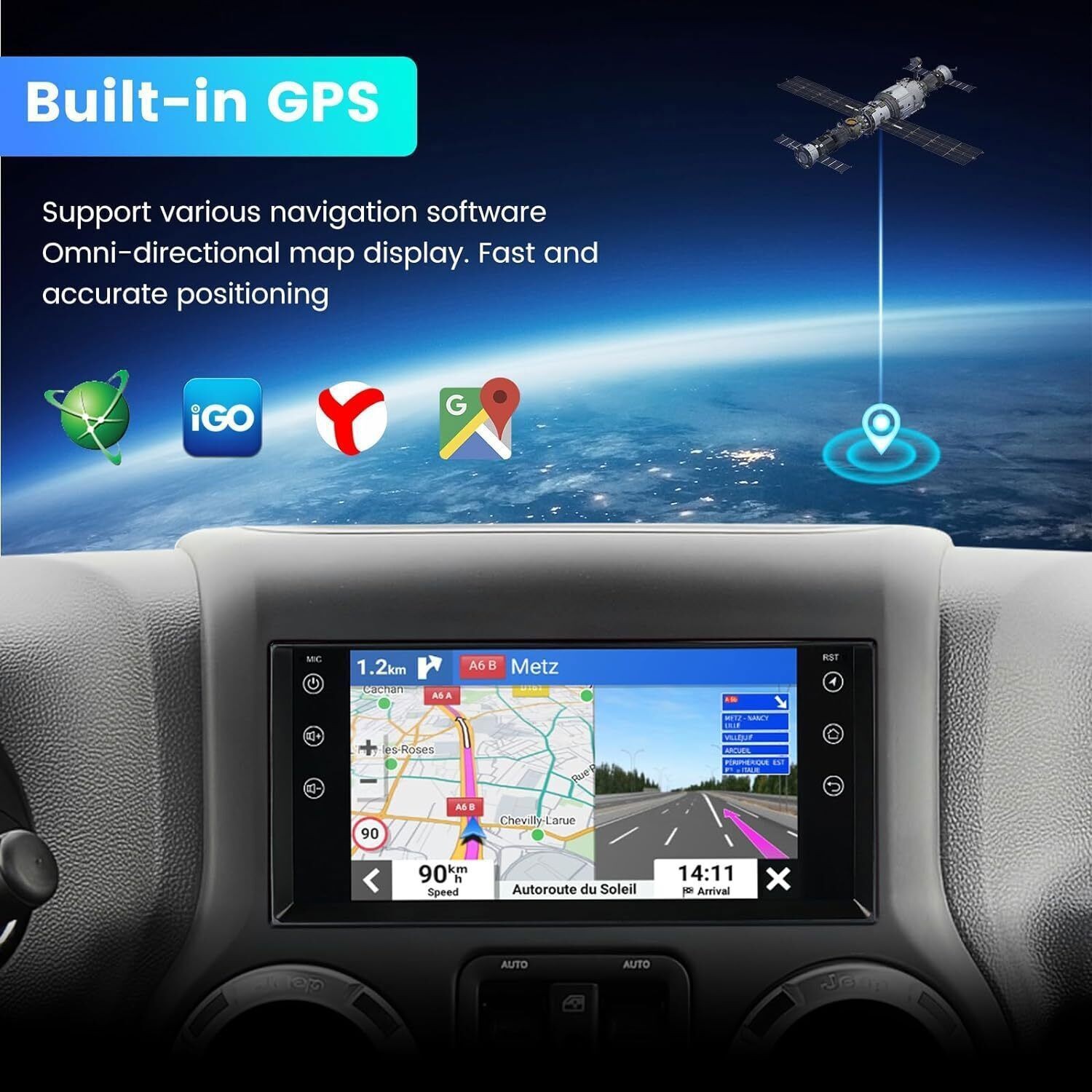 7″ Para 2007-2012 Dodge Nitro Android 14.0 GPS Apple Carplay Stereo Radio