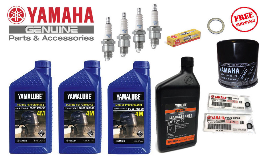 YAMAHA F50 T50 F60 T60 Outboard Maintenance Oil Change Kit Gear Lube Spark Plugs