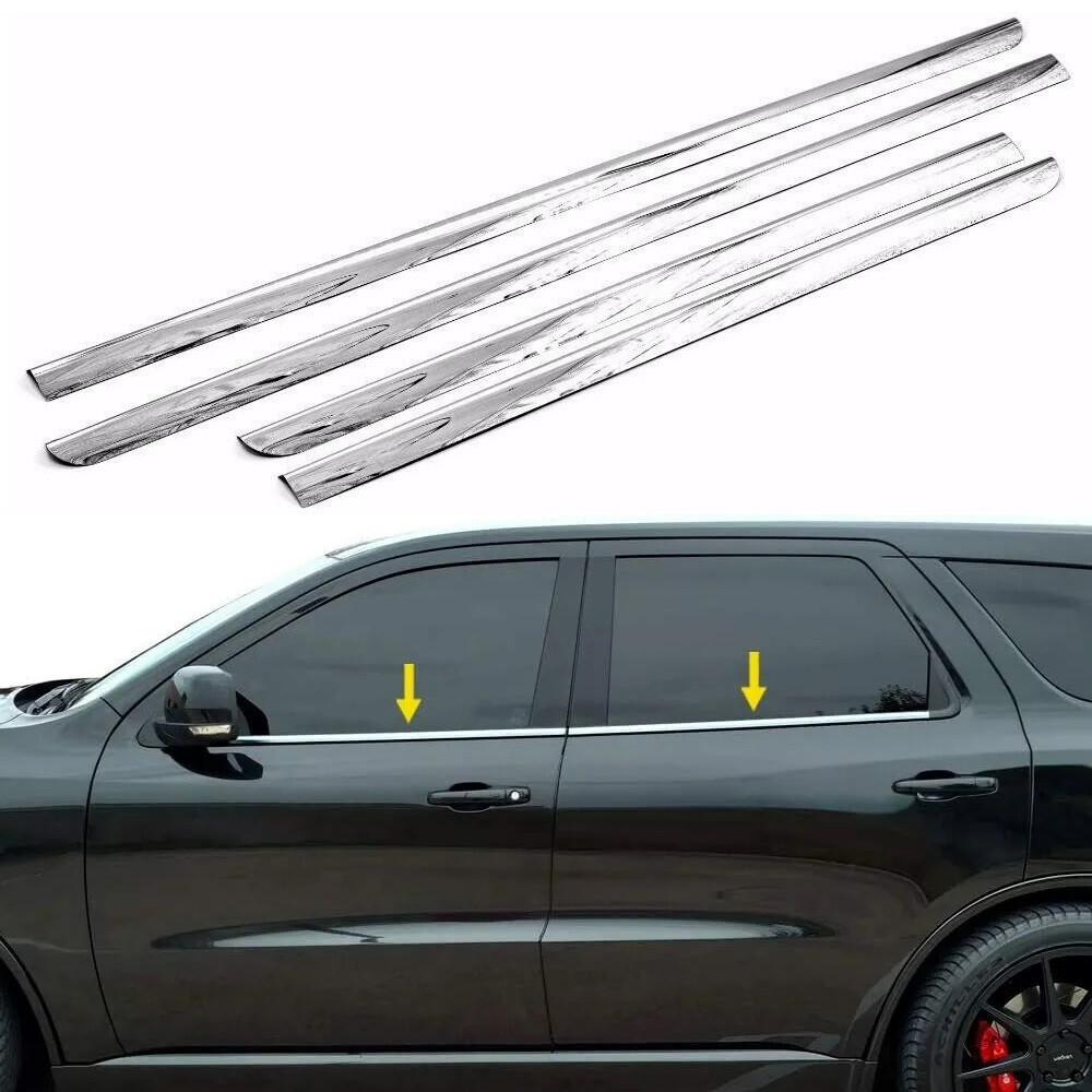 For 2011-2024 Dodge Durango Stainless Steel Window Sill Trims Overlay 4Pcs