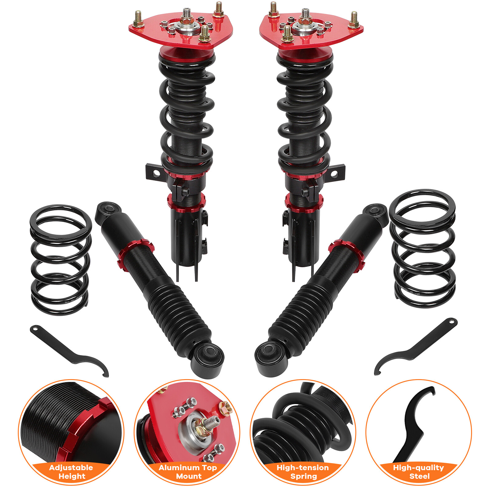Coilovers For 2012-2015 Hyundai Veloster Struts Adj Height Suspension Springs
