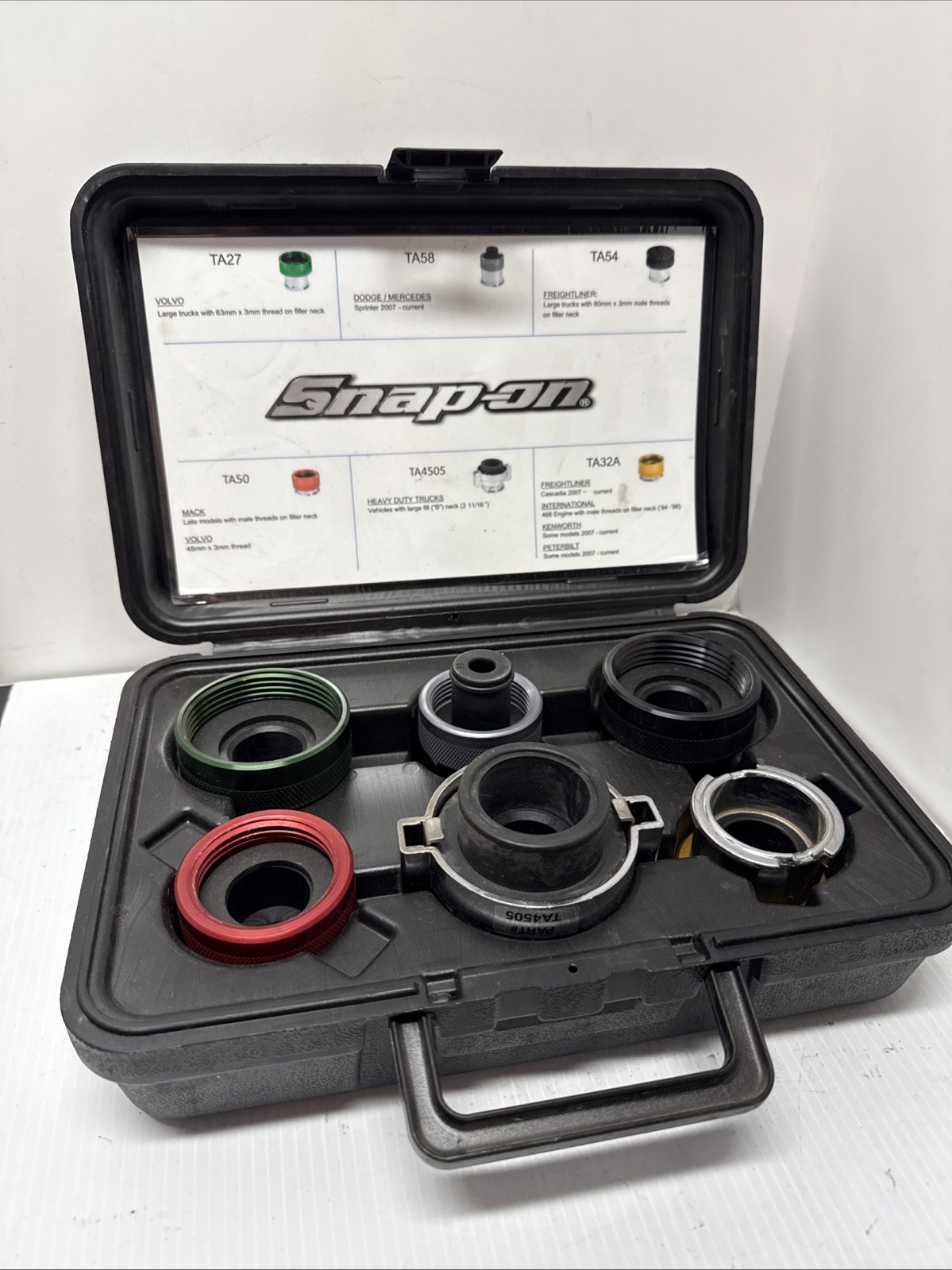 Snap On Truck Cooling System Adaptor Set SVTA6100 SVTA 6100 Pre Owned
