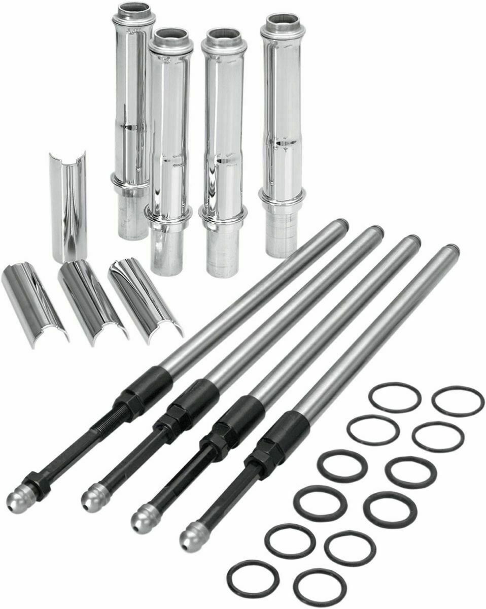 S&S Quickee Pushrods EZ Install Adjustable Chrome 99-16 Harley Twin Cam 106-6051