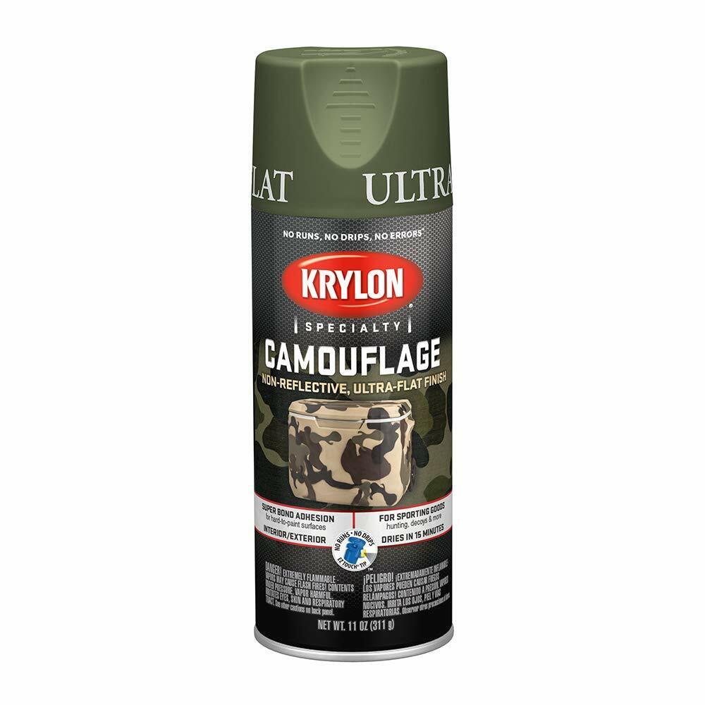 Krylon Camouflage Paint, Ultra Flat, Woodland Light Green, 11 oz. – K04296000