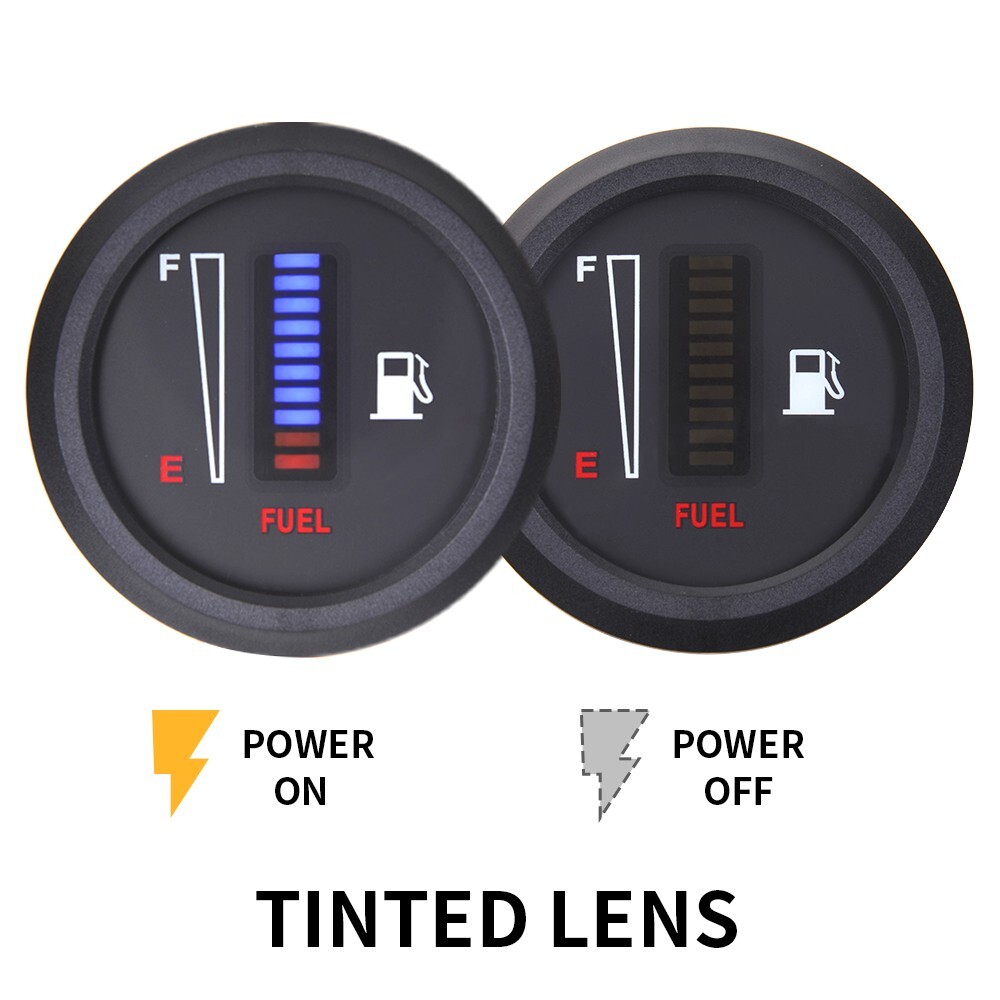 12/24V 2″ 52mm Car Motorcycle Fuel Level Meter Gauge LED Display Digital 10 Grid