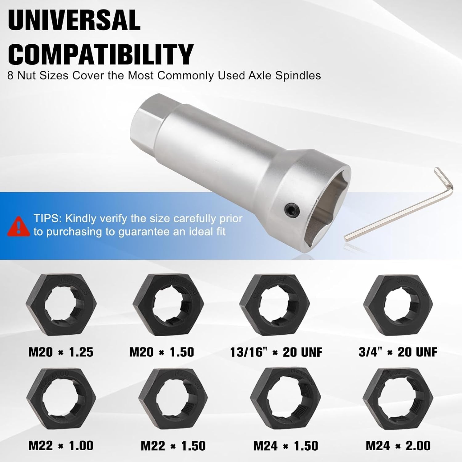 10-Piece Axle Spindle Thread Chaser Set – Includes 8 Dies & 1-1/16″Extension …