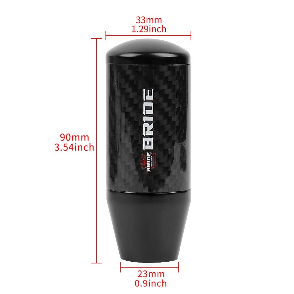 JDM 90MM Universal BRIDE Black Aluminum Carbon Fiber Manual Gear Shift Knob New