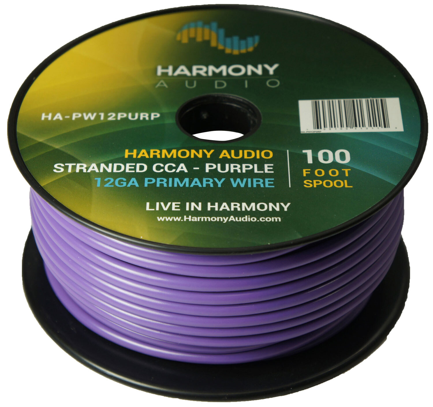 Harmony Car Primary 12 Gauge Power or Ground Wire 100 Feet Spool Purple Cable
