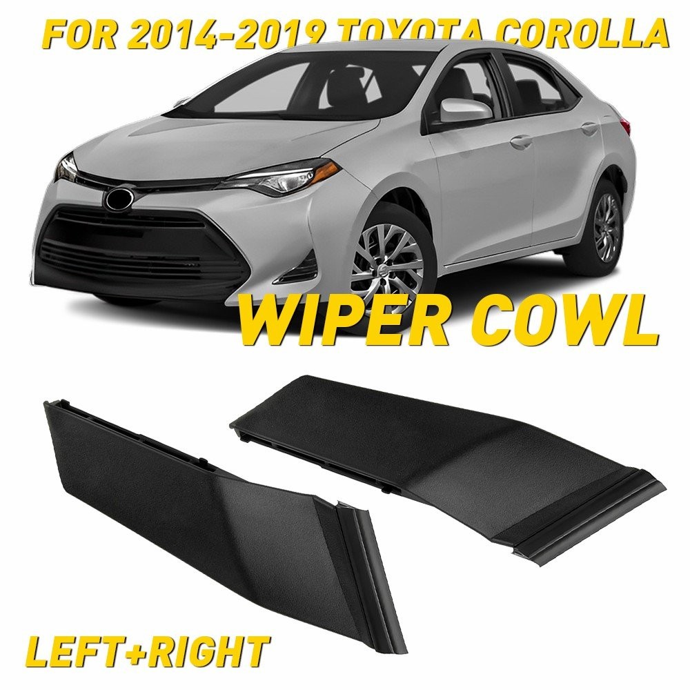 Pair Front Side Wiper Cowl Extension Cover Trim For 2014-2019 Toyota Corolla