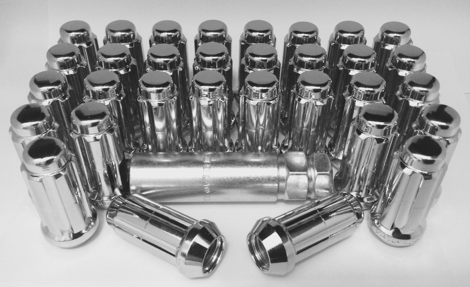 32 pc GORILLA CHROME 2” SPLINE LUG NUTS 14mmx1.5 for Aftermarket Rims