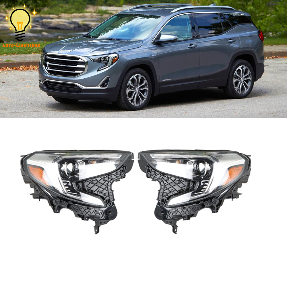 For 2018 2019 2020 21 GMC Terrain RH&LH Headlights Assembly Clear Lens Headlamps