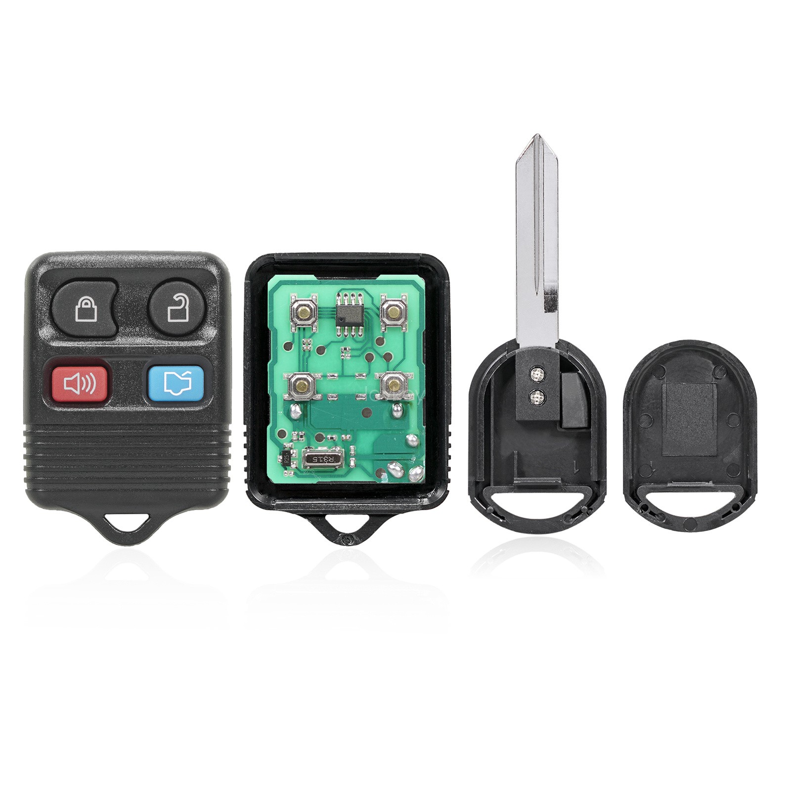 2 Replacement For 2003-2010 Lincoln Town Car Navigator Remote Fob + Ignition Key
