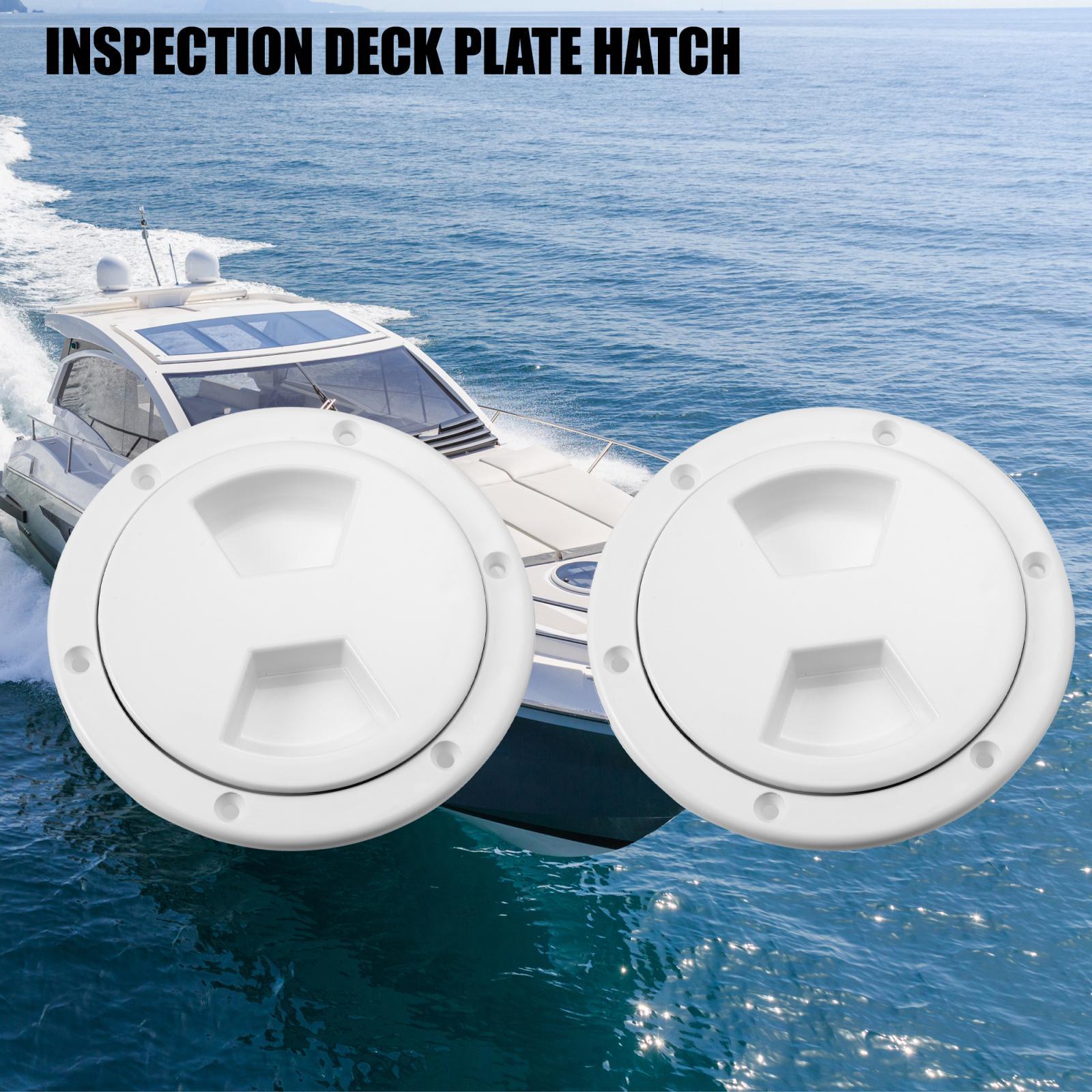 2pcs 4 Inch Boat Inspection Round Deck Plate Hatch Marine Inspection Hatch White