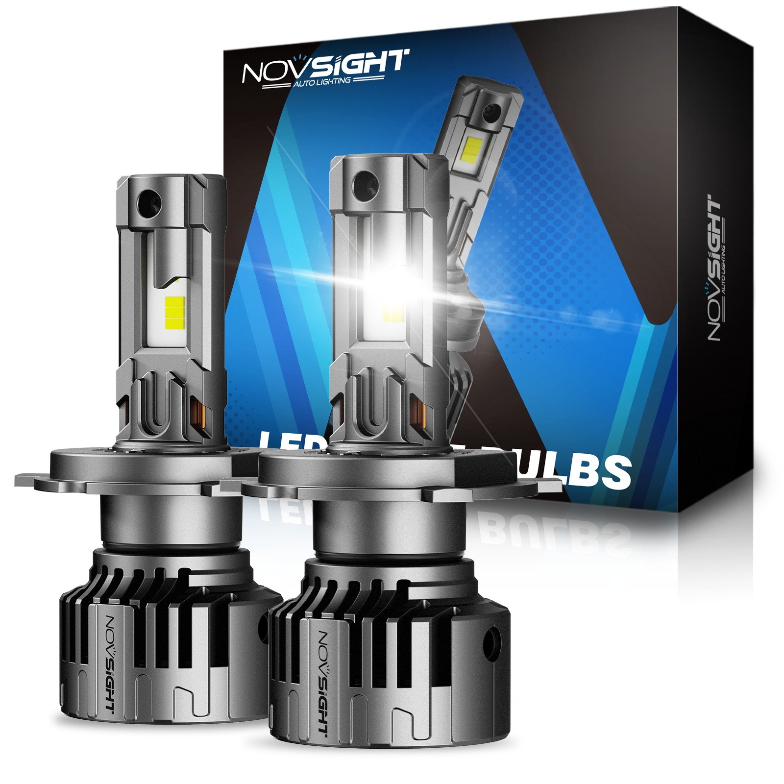NOVSIGHT 9003 H4 LED Headlight Bulbs 28000LM 6500K 200W White High Low Beam Kit