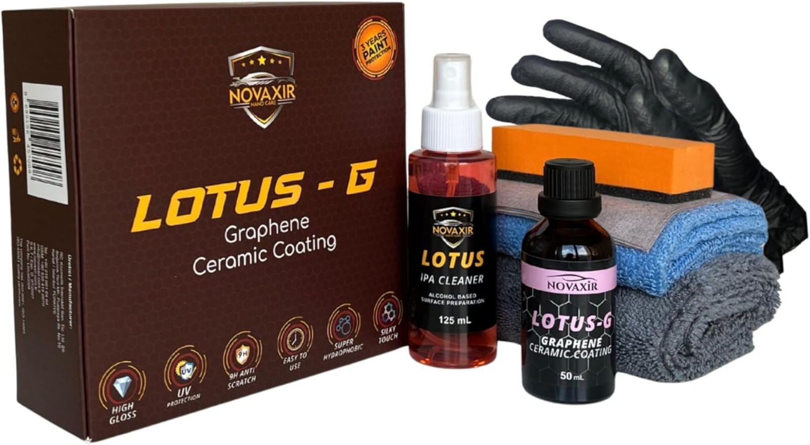 Ceramic Coating Kit Graphene 9H Hardness UV Protectant High Gloss for Cars SUV