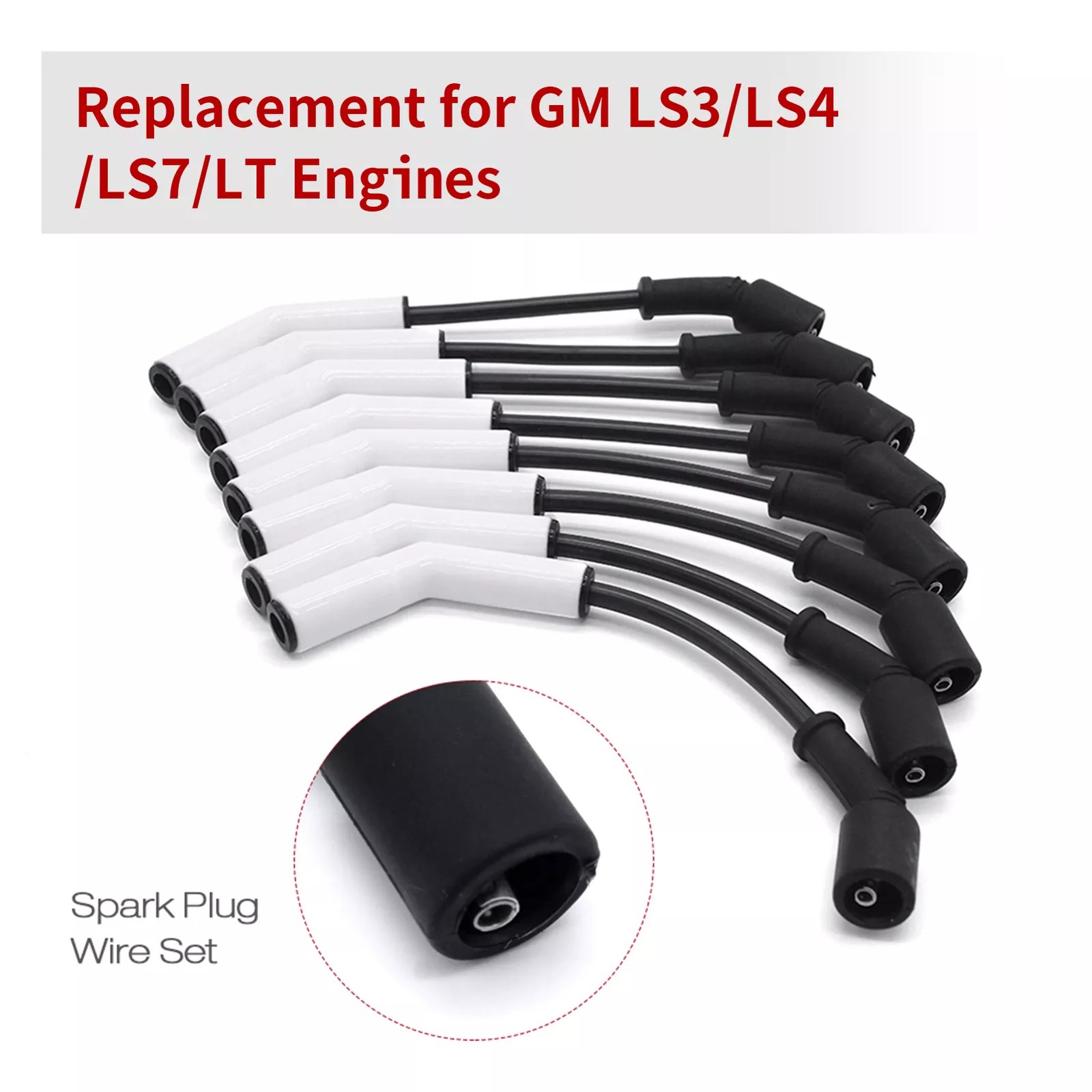 9070C Extreme 9000 Ceramic Spark Plug Boot Ignition Wire/Cable Kit for GM LS/LT