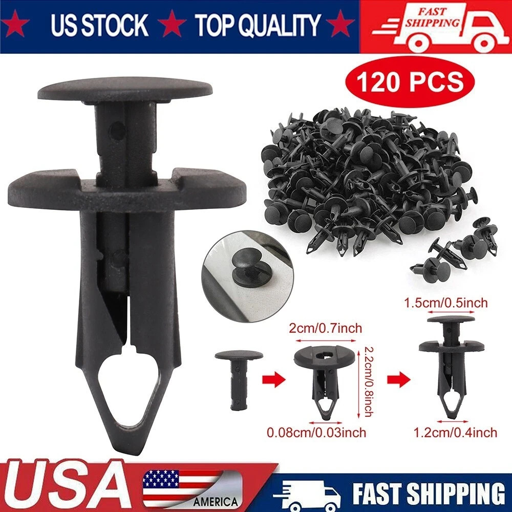 120Pcs 8mm Nylon Rivet Clips Universal Car Bumper Fender Fasteners US Stock