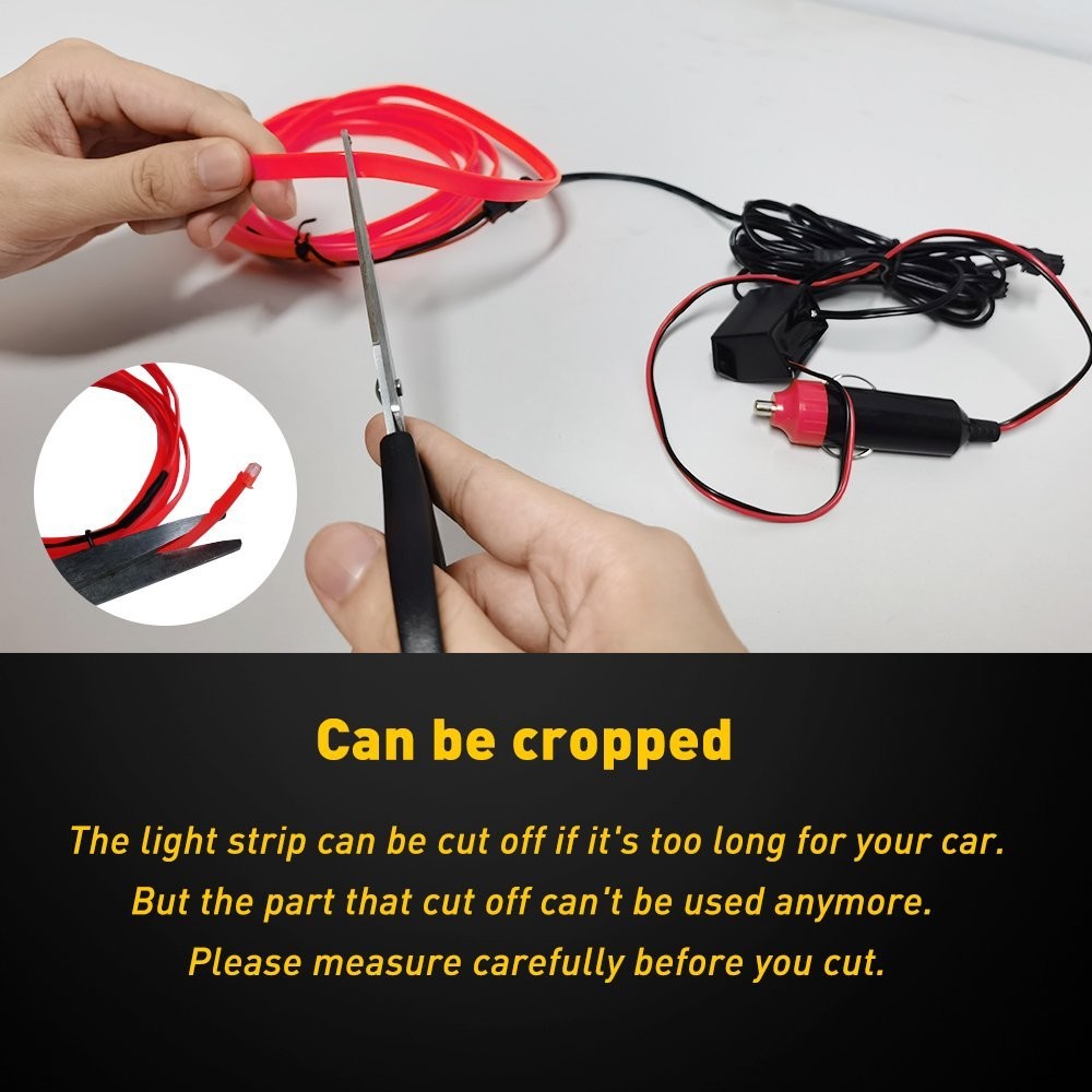 5M LED Car Interior Atmosphere Decorative Wire Strip Light Accessories Lamp D%