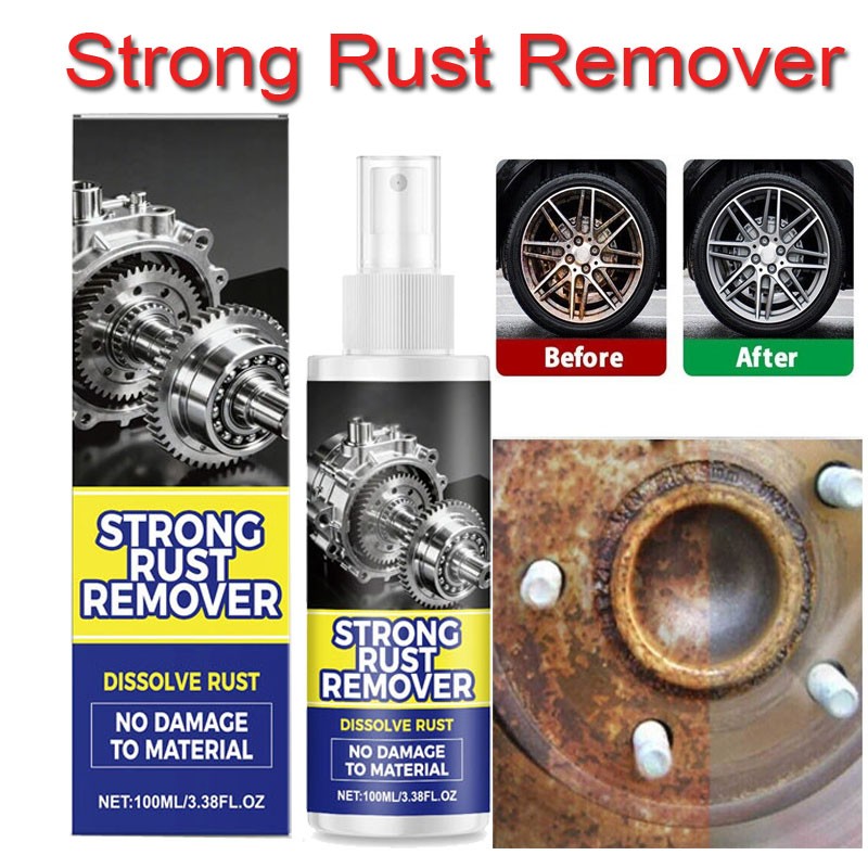 Strong Rust Remover 100ml/3.38fl.oz Powerful Rust Removal Spray For Cars &Tools