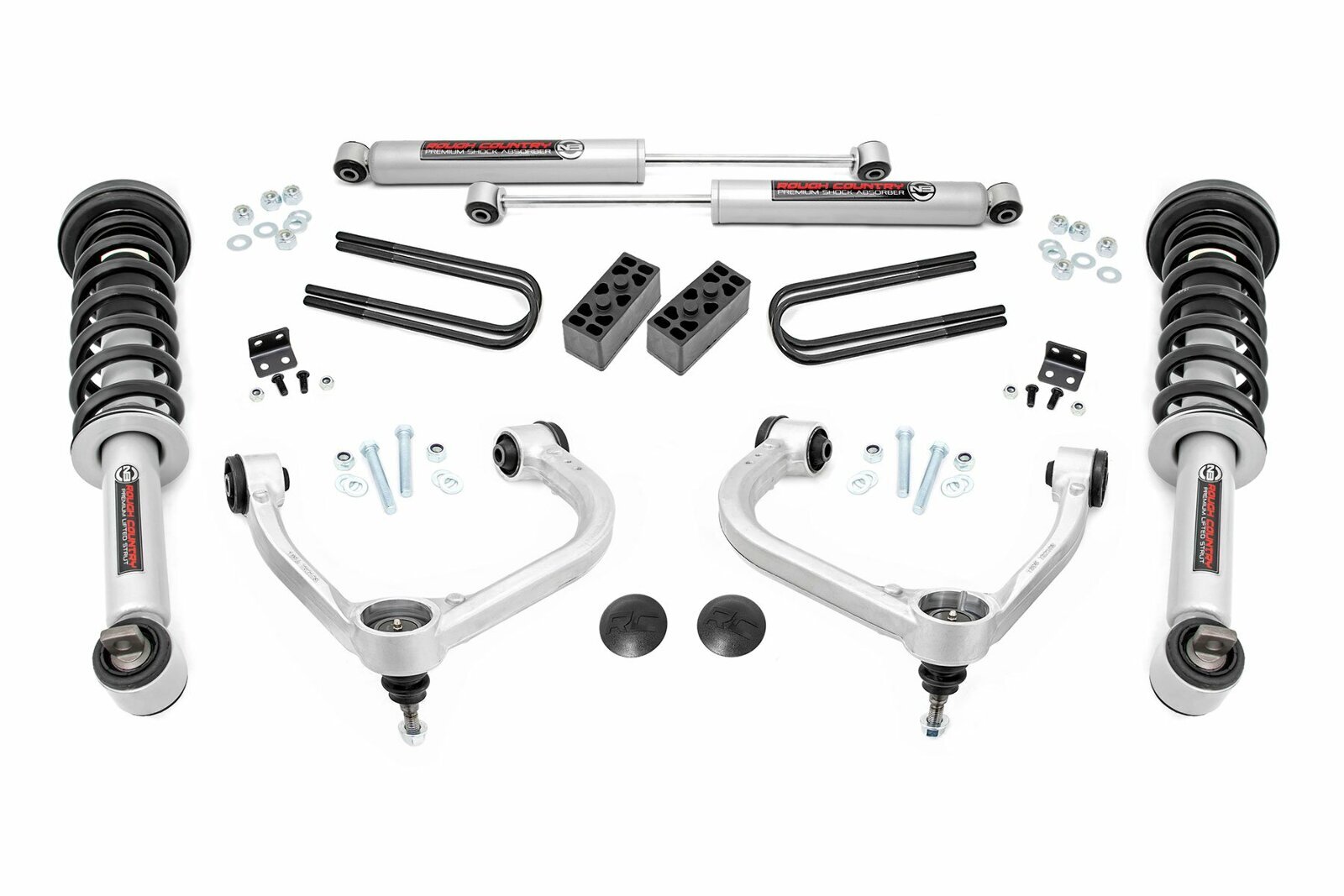 Rough Country 3 In Lift Kit Forged UCA N3 Struts for Ford F-150 4WD 21-23 41431