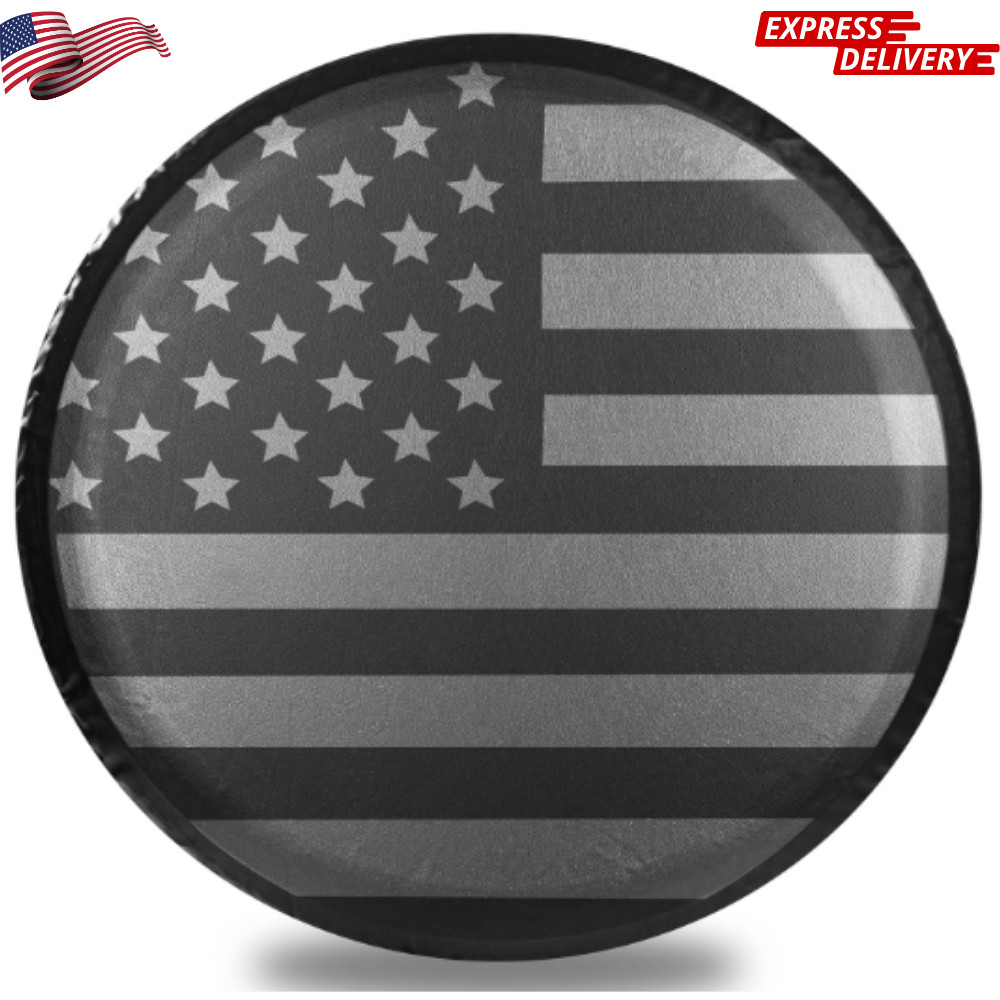 16″ American Flag Spare Tire Cover Fit Jeep Wrangler Rv SUV Truck Travel Trailer