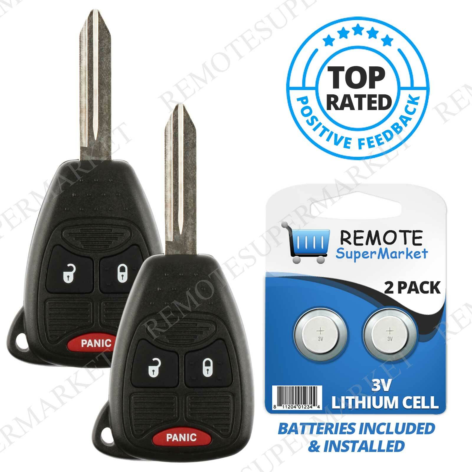 2 For Jeep Wrangler 2006 2007 2008 2009 2010 2011 Remote Car Keyless Key Fob