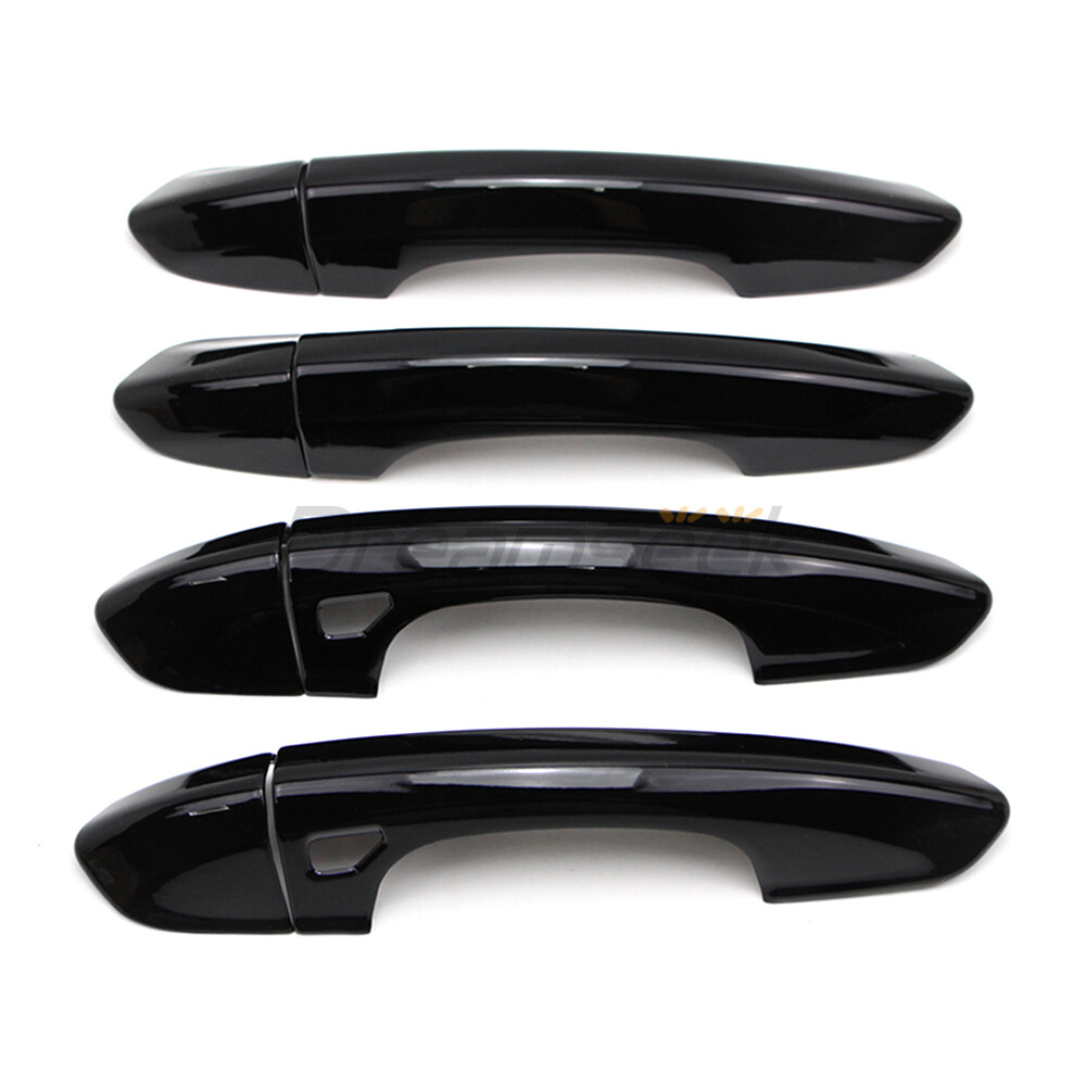 4Pcs Door Handle Cover Black Trim For Ford Fusion 2013-2020 With Smart Key ABS