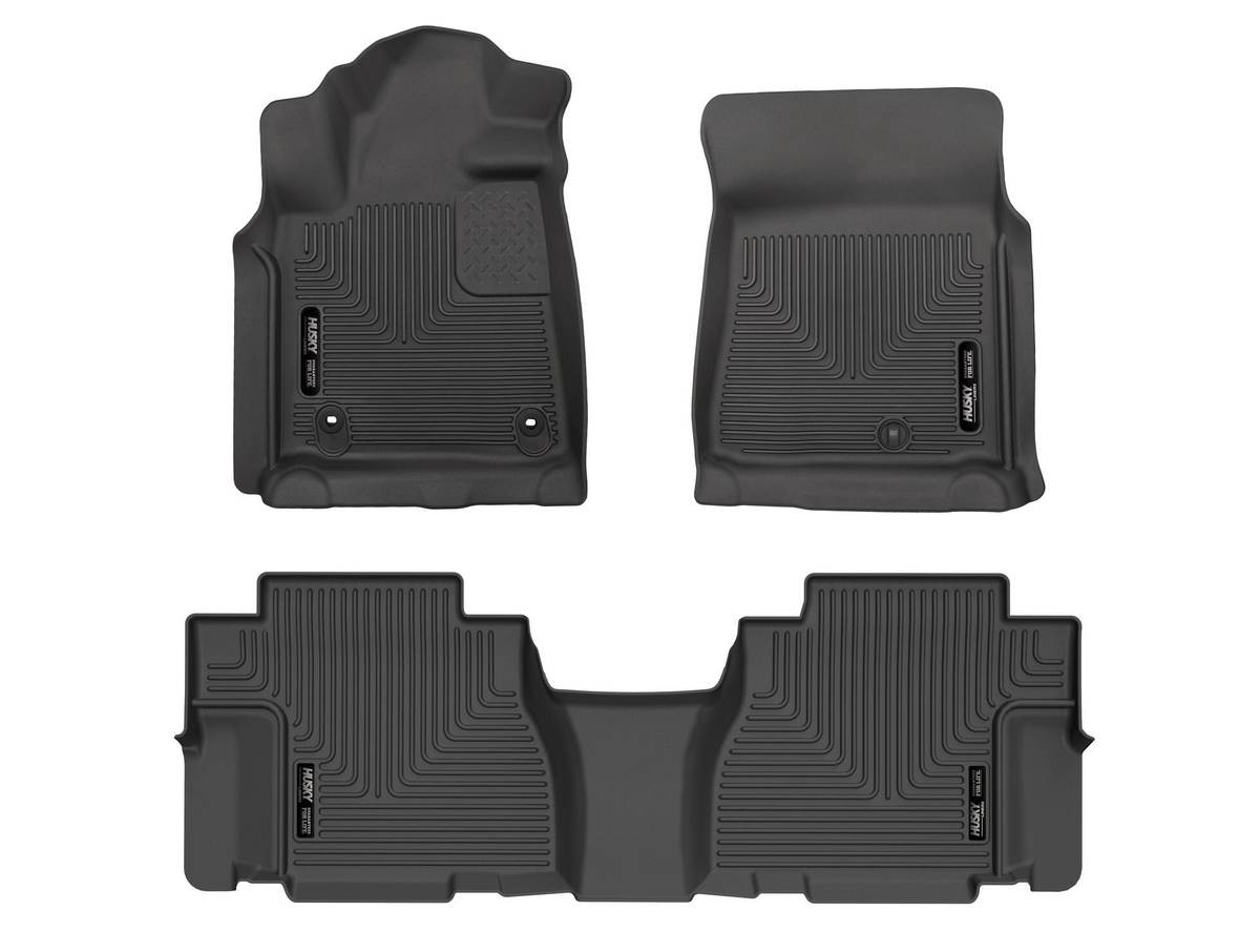 Husky Weatherbeater Floor Liners Fit 12-22 Toyota Sequoia w/o 2nd Console 3p Blk