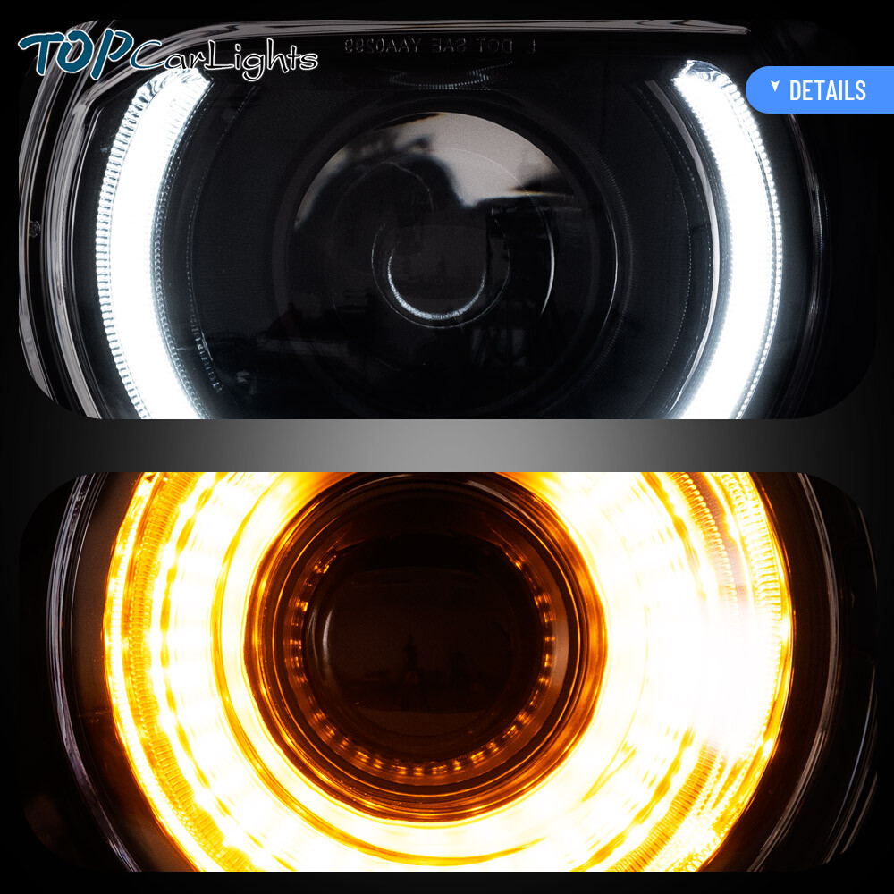 VLAND 1Pair LED Headlights Projector For 2008-2014 Dodge Challenger Front Lamps